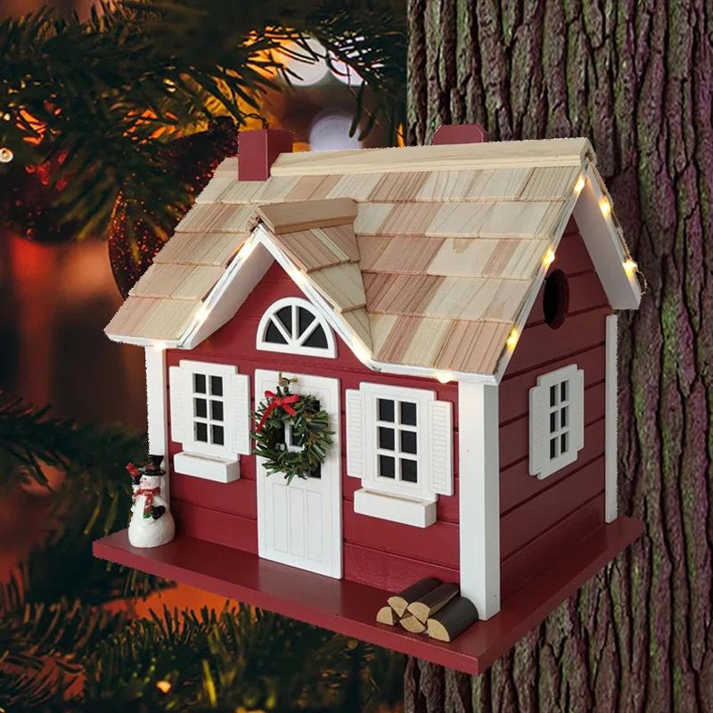 Home Bazaar Holiday Offerings Christmas Cape 10 in x 10.25 in x 7 in Birdhouse