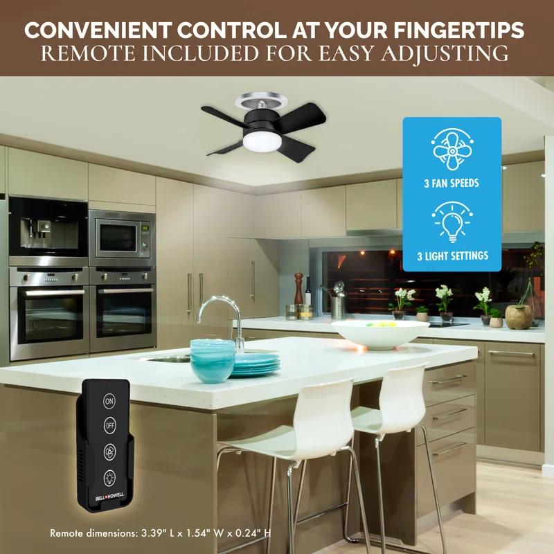 Bell + Howell Bell + Howell Socket Fan, Ceiling Fan With 1000 Lumens and Remote Control