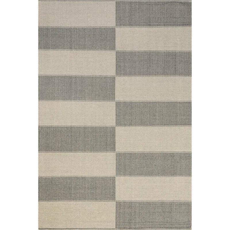Ebern Designs Hertford Checked Cotton Area Rug