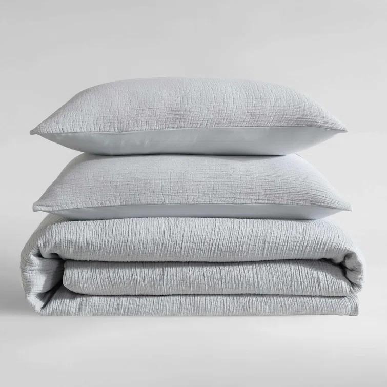 Calvin Klein Calvin Klein Washed Texture Solid Cotton Duvet Cover Set