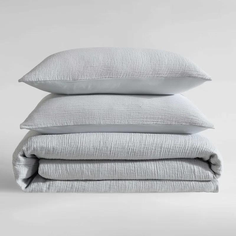 Calvin Klein Calvin Klein Washed Texture Solid Cotton Duvet Cover Set
