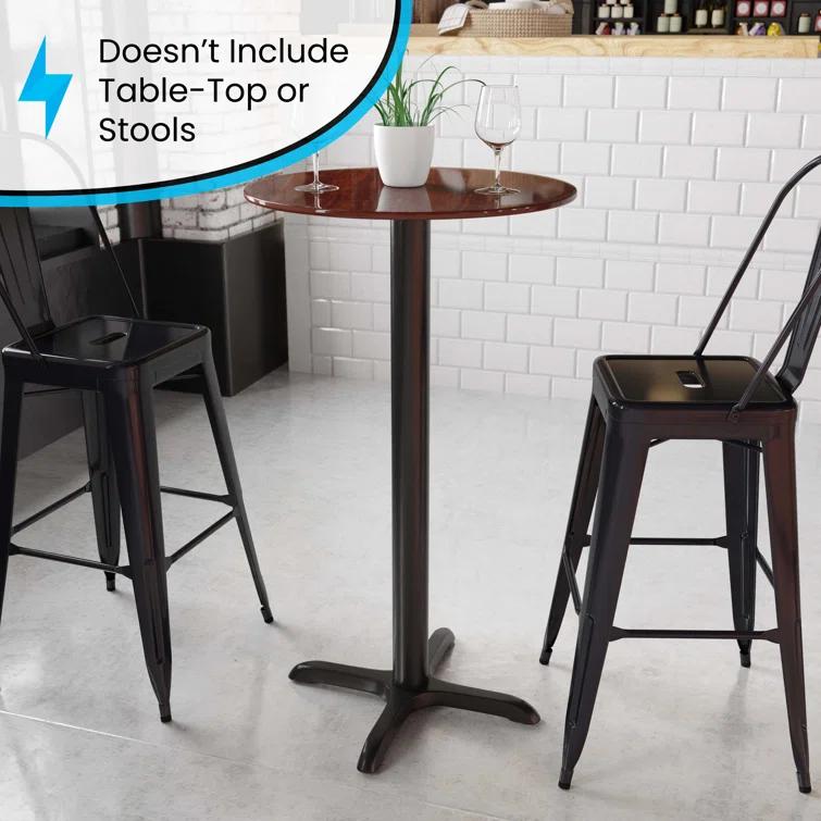 Flash Furniture Beverly Restaurant Table X-Base with 3" Dia. Bar Height Column