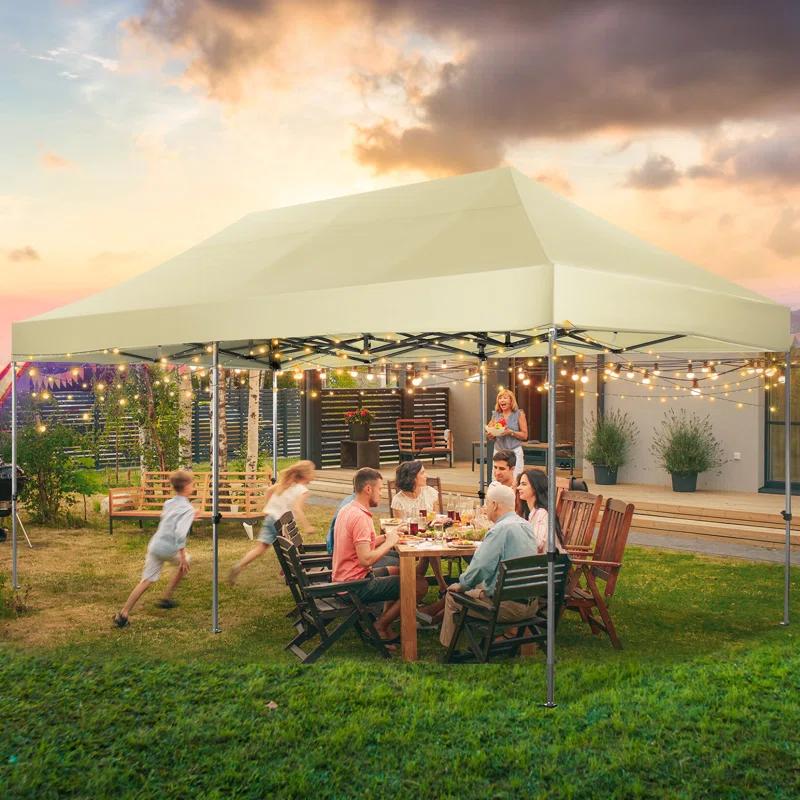 HOTEEL 10'Wx20'D Heavy Duty Pop up Canopy Tent with 6 sidewalls Easy Up Commercial Outdoor