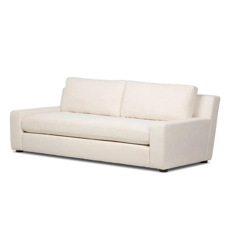 Snow White Crypton Velvet Track Arm Sofa, 89"