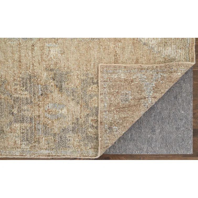 Feizy Graffon Transicional Floral y Botánico, Bronceado/gris/marfil, Muestra de 1'6" x 1'6" Resistente a las Manchas, Alfombra de Diseño Artesanal Agradable para Niños de Fácil Cuidado para Sala de Estar, Comedor y Dormitorio