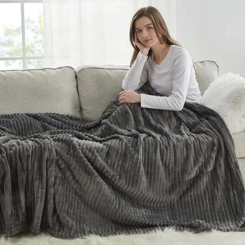 Nestl Nestl Cut Plush Cozy Throw Blanket - Fuzzy Warm Fleece Bed Blankets - Throws for Sofa, Bed, and Couch
