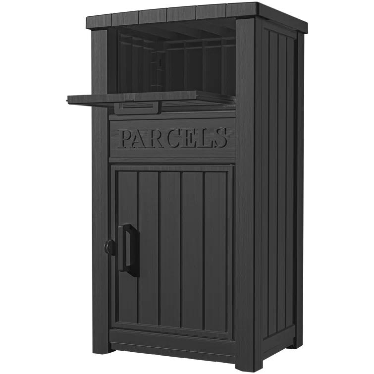 LHBcraft Resin Package Drop Box, Lockable Package Delivery and Outdoor Storage Box