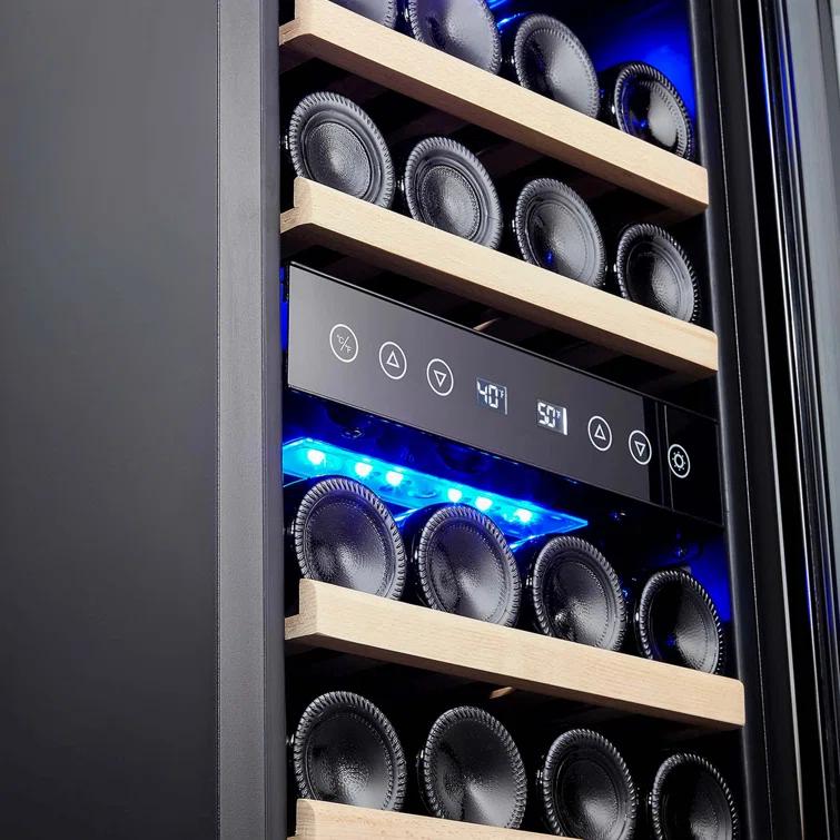 Newair 29 Bottle Stainless Steel Dual Zone Freestanding/Built-In Wine Refrigerator