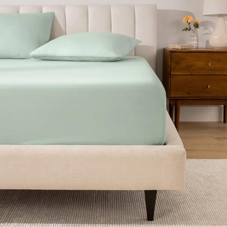 Bare Home 260 Thread Count Organic Cotton Percale Fitted Sheet
