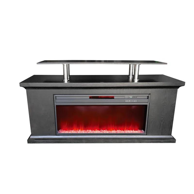 Lifesmart TV Stand for TVs up to 72" with Electric Fireplace Included
