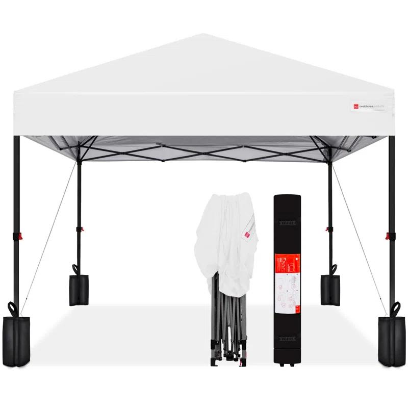 Best Choice Products Best Choice Products Easy Setup Pop Up Canopy W/ 1-Button Setup, Wheeled Case, 4 Weight Bags