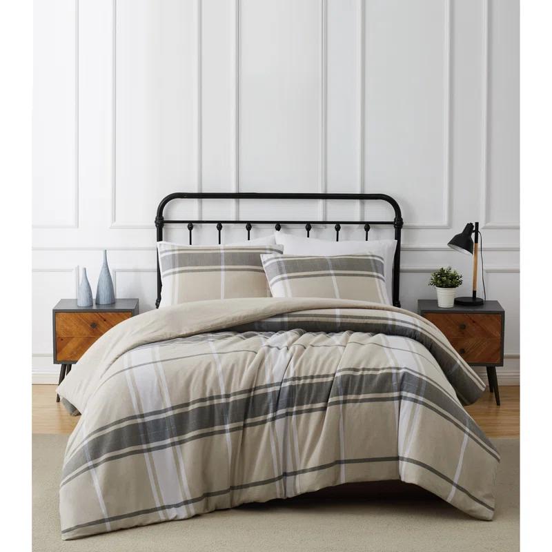 Khaki Standard Cotton Duvet Cover Set
