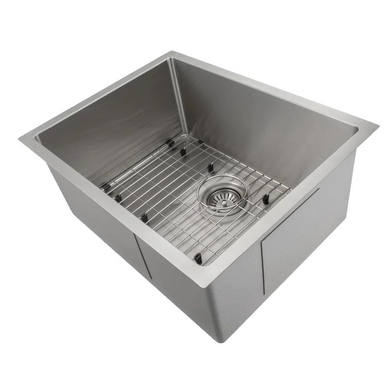 Meribel Stainless Steel 23" L x 18" W Undermount Kitchen Sink with Basket Strainer