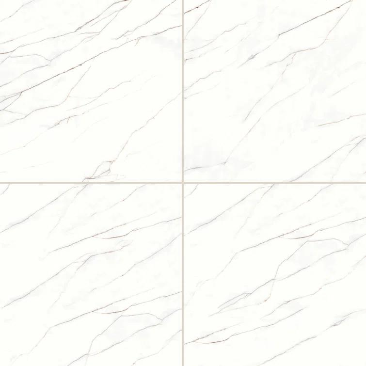 Bedrosians Shandar 24" x 24" Porcelain Marble Look Wall Floor Use Tile in Viber Red
