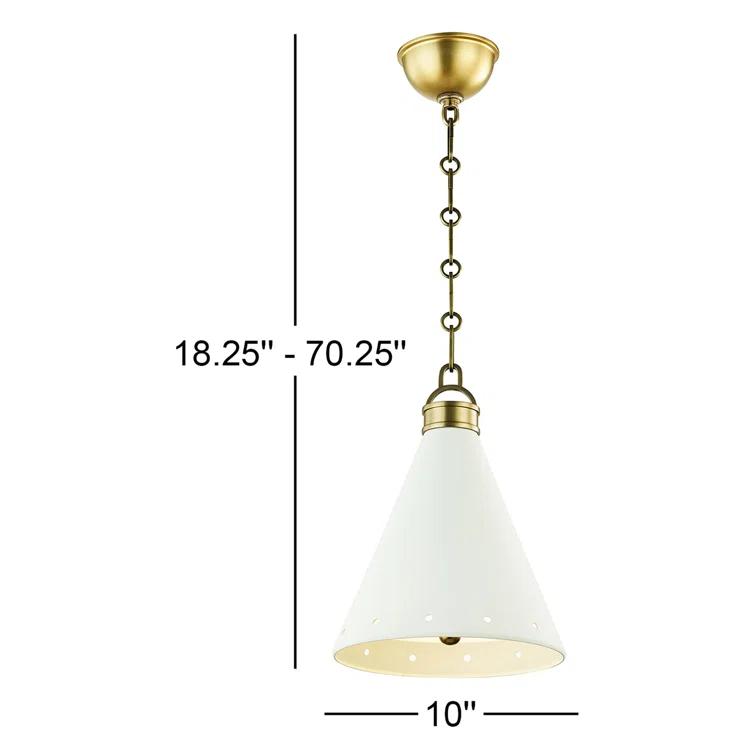 Buxton Pendant Light - White and Brass / Small