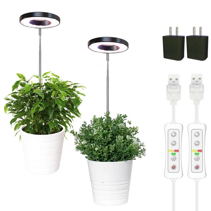 UNIVERSAL WINDOW SOLUTIONS Plant Grow Light, LED Growing Light Full Spectrum For Indoor Plants,Height Adjustable, Automatic Timer, 5V Low Safe Voltage,Idea For Small Plant Light
