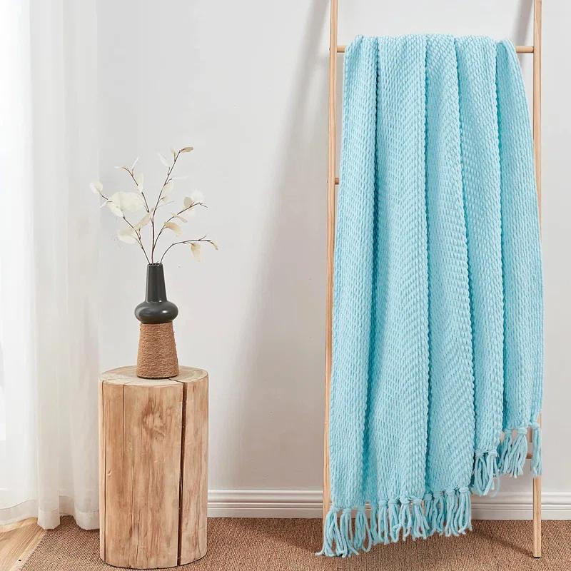 Home Soft Things Tweed Knitted Throw Blanket