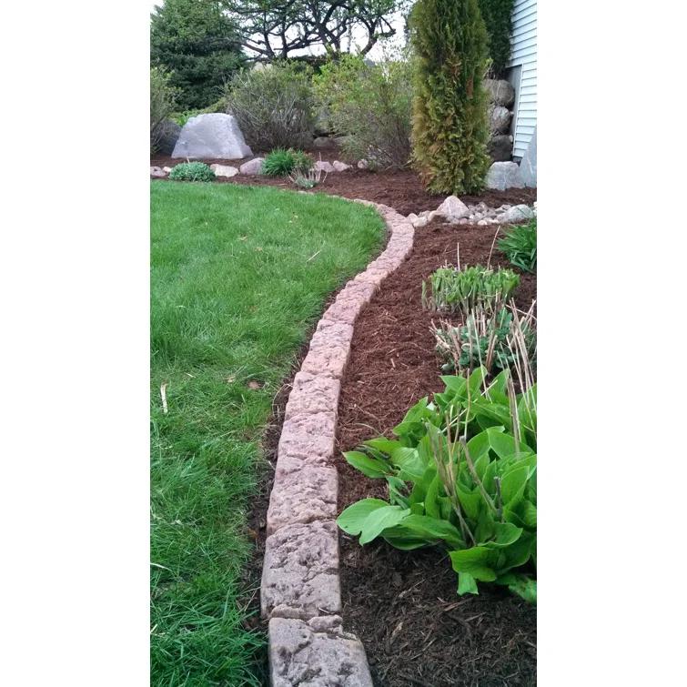 DekoRRa Products 144" L x 5" W x 4" H Lawn Edging Artificial Stone (Set of 16)