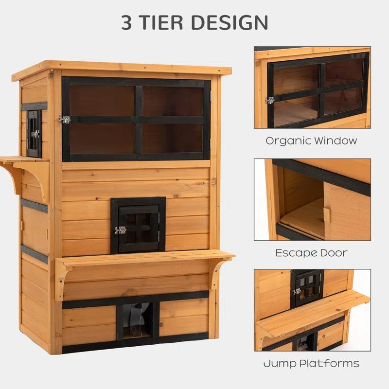 Tucker Murphy Pet™ 3-Story Cat House Feral Cat Shelter