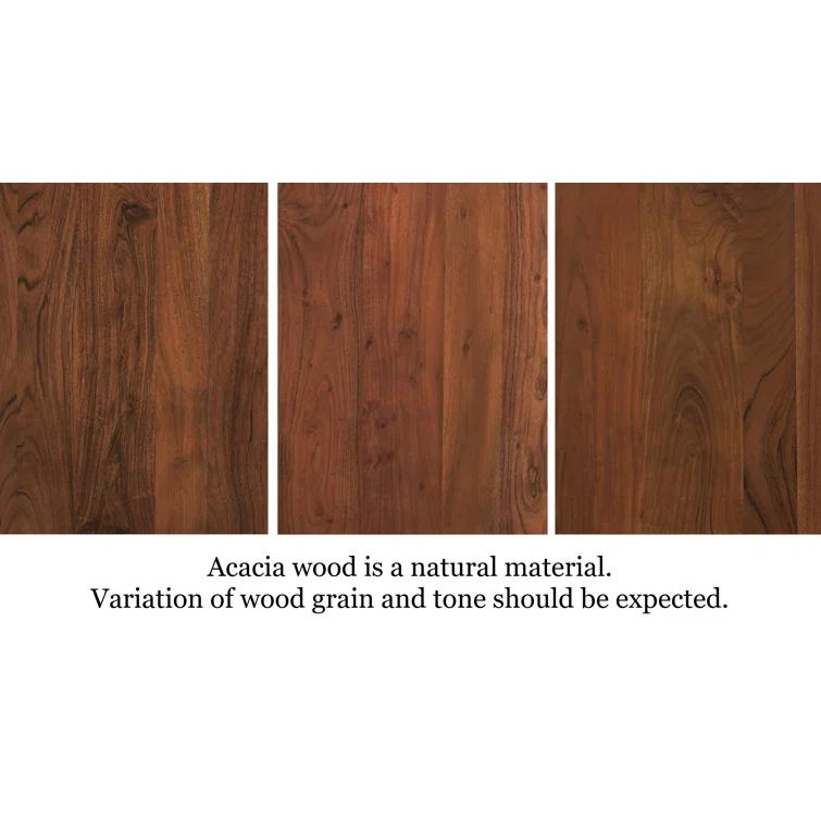 Brooks 92" Rectangular Americano Acacia Wood and Brass Dining Table