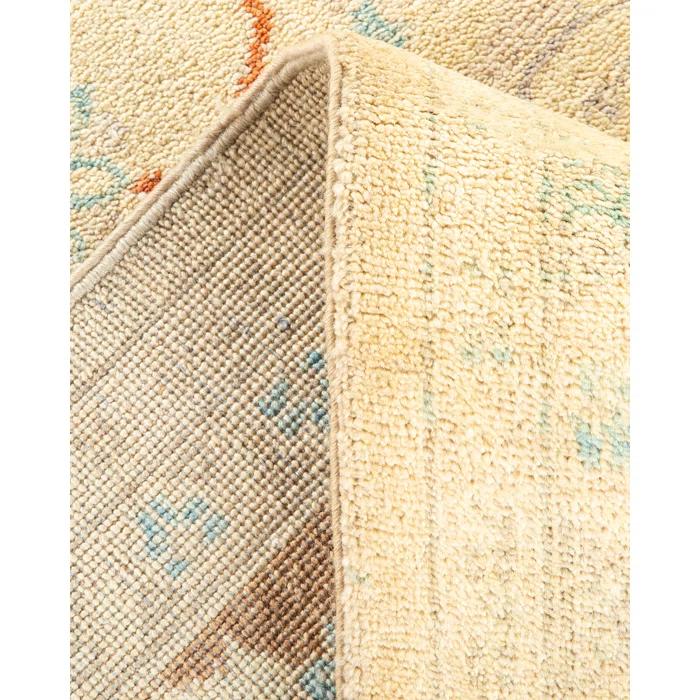 Isabelline Roselotte One-of-a-Kind 9' 1" X 11' 9" 2010s Wool Area Rug in Ivory