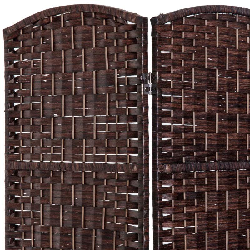 Gracie Oaks 6' Tall Wicker Weave 3 Panel Room Divider Privacy Screen