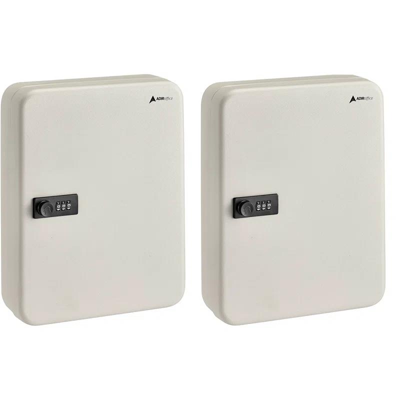 AdirOffice 30-Key Steel Secure Key Cabinet with Combination Lock (Set of 2)