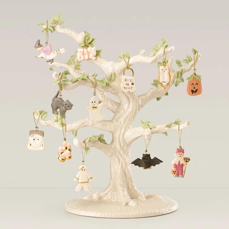Lenox ORNAMENT TREES 13 Piece Trick or Treat Ornament and Tree Set