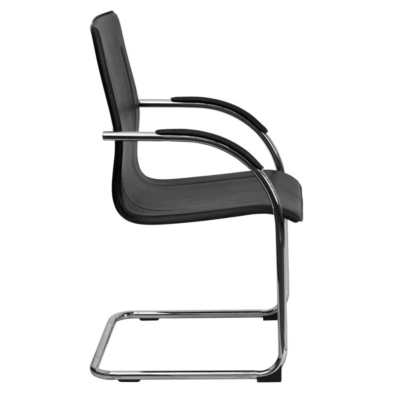 Flash Furniture Boynton Vinyl Side Reception Chair with Chrome Sled Base - Lobby and Guest Seating & Reviews | Wayfair