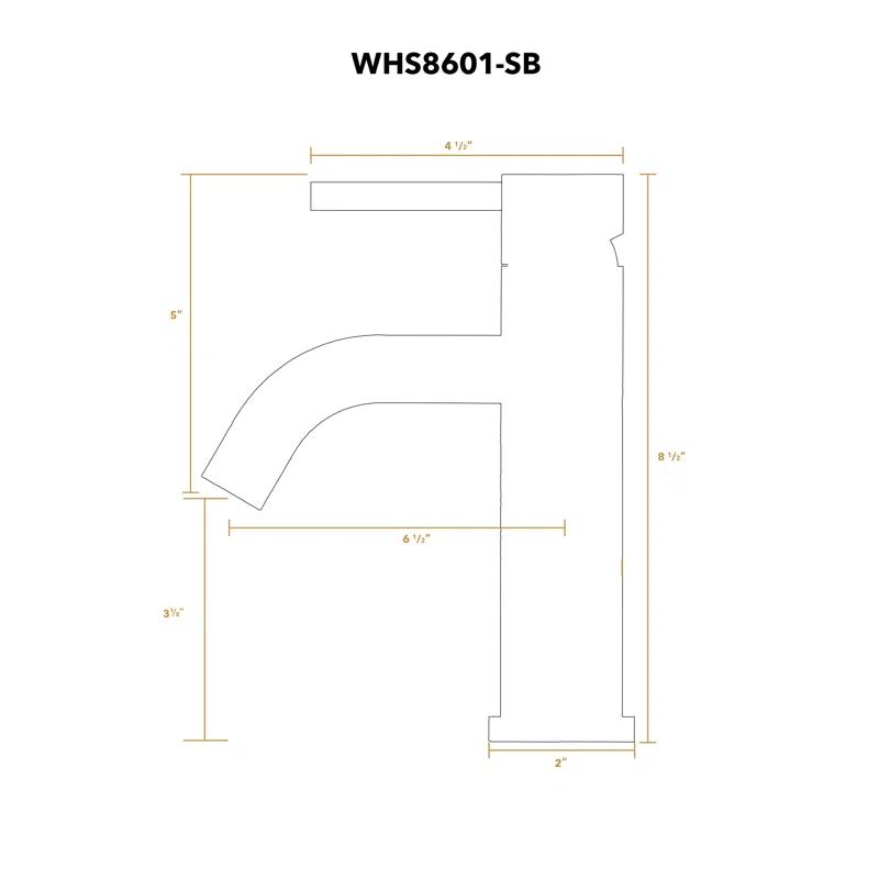 Whitehaus Collection WHS8601-SB-PSS Whitehaus Collection Lead-free Solid Stainless Steel Single Lever Elevated Lavatory Faucet