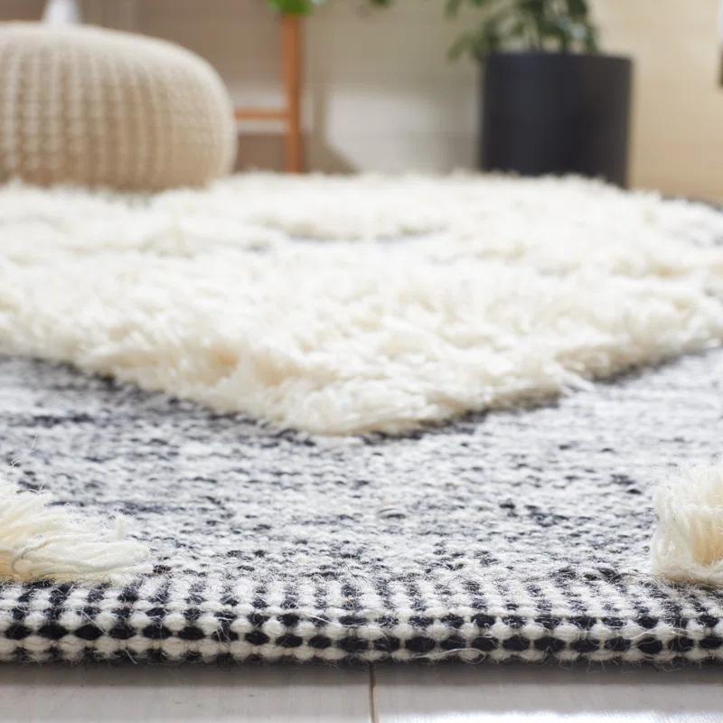 Foundry Select Adamsiii Hand Loomed Wool/Cotton Southwestern Rug in Ivory/Black