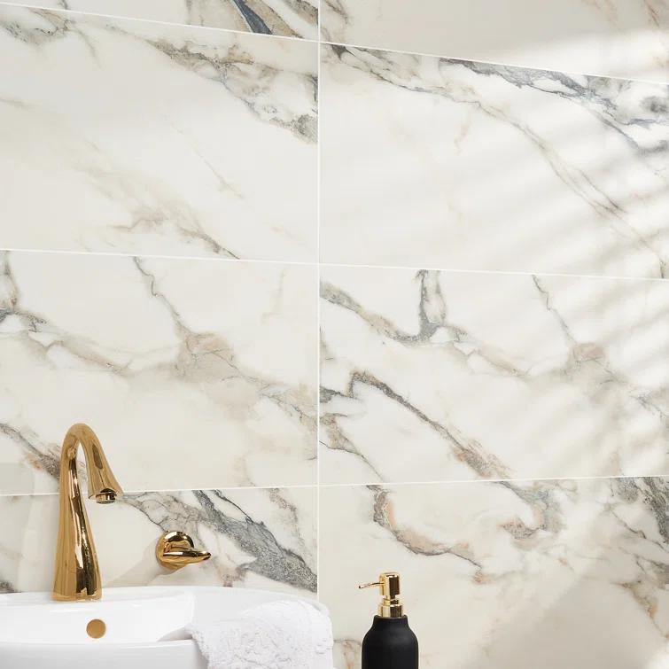 Bond Tile Saroshi 11.81 in. x 23.62 in. Matte Marble Look Porcelain Floor and Wall Tile (9.68 Sq. Ft. / Case)