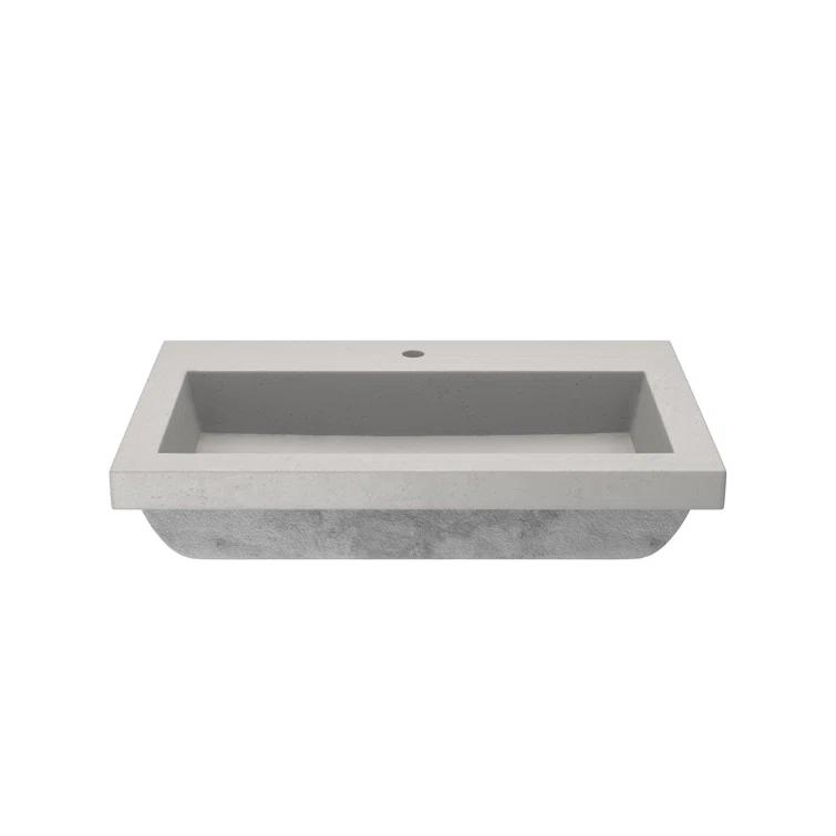 Trough Handmade Rectangular Drop-In Bathroom Sink