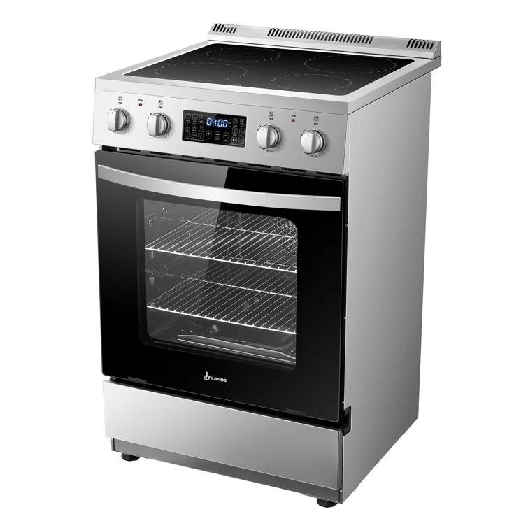 Lanbo Lanbo 24 Inch 2.9 Cu.ft Freestanding Electric Range with Air Fry, Rotisserie and True Convection Oven, Stainless Steel LBERT24RCSAA