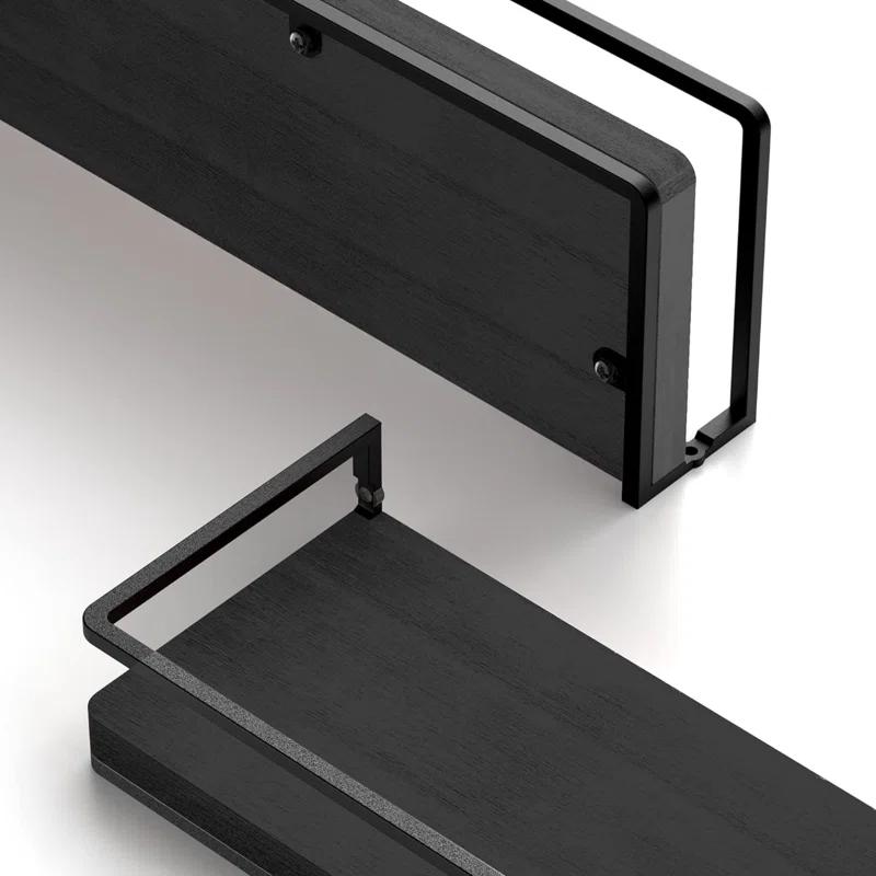 Floating Shelves Wall Mounted Set Of 2, Rustic Wood Wall Storage Shelves For Bedroom,Living Room,Bathroom, Kitchen