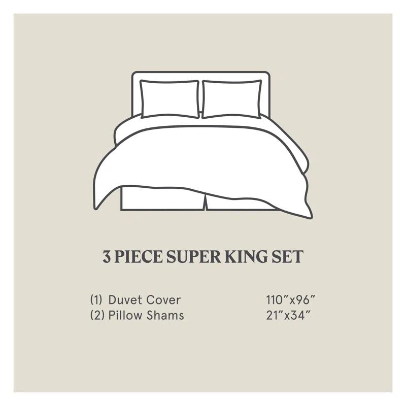 Chenille Herringbone Classic Modern Rustic Twill Woven 3 Pieces Duvet Cover Set