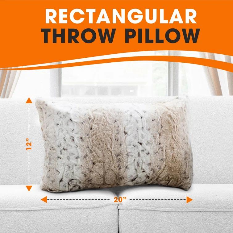 Cheer Collection Animal Print Faux Fur Throw Pillow (Set of 2)