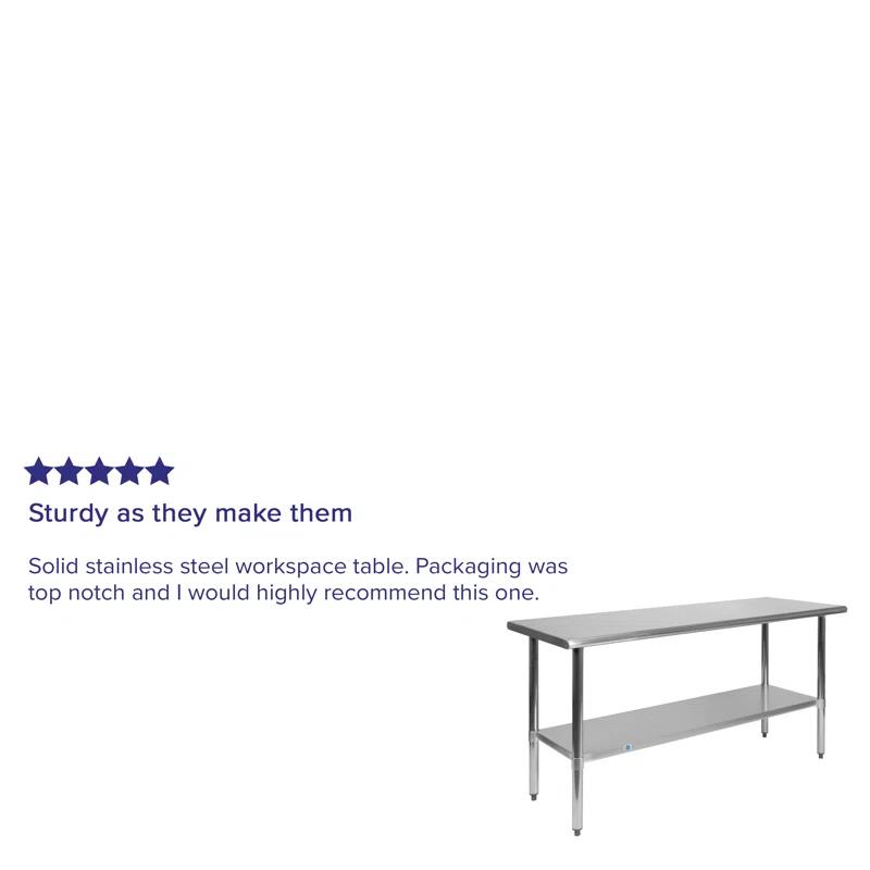 Flash Furniture Woodford NSF Certified Stainless Steel Prep and Work Table with Undershelf
