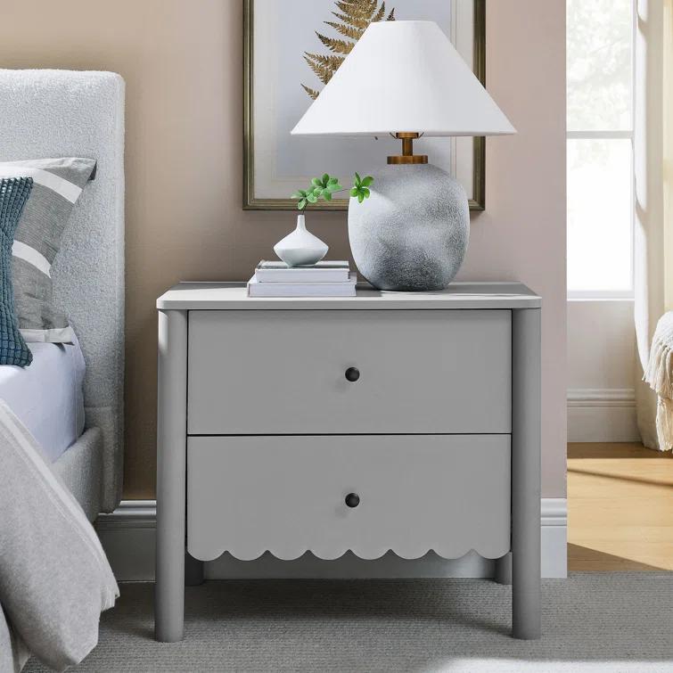 Modway Emmeline Scalloped 2-Drawer Nightstand