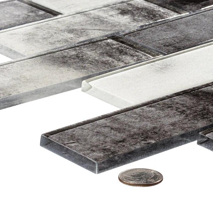Andova Migdal 2'' x 6'' Glass Brick Joint Mosaic Kitchen Backsplash, Bathroom, Shower, Wall and Floor Tile