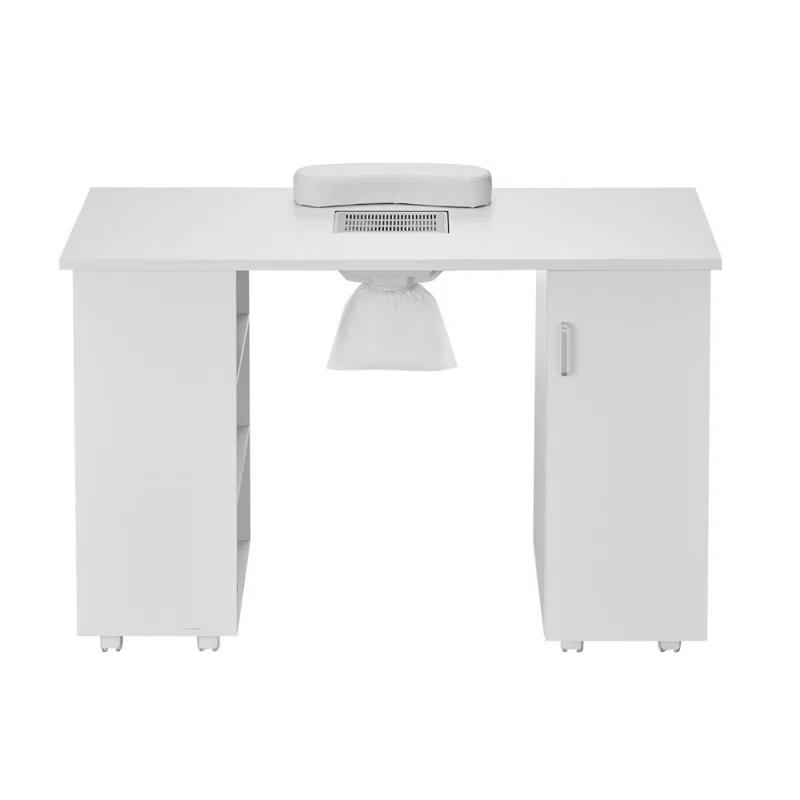 Hokku Designs Manicure Table, Nail Table Station with Electric Dust Collector, Moveable Nail Tech Desk