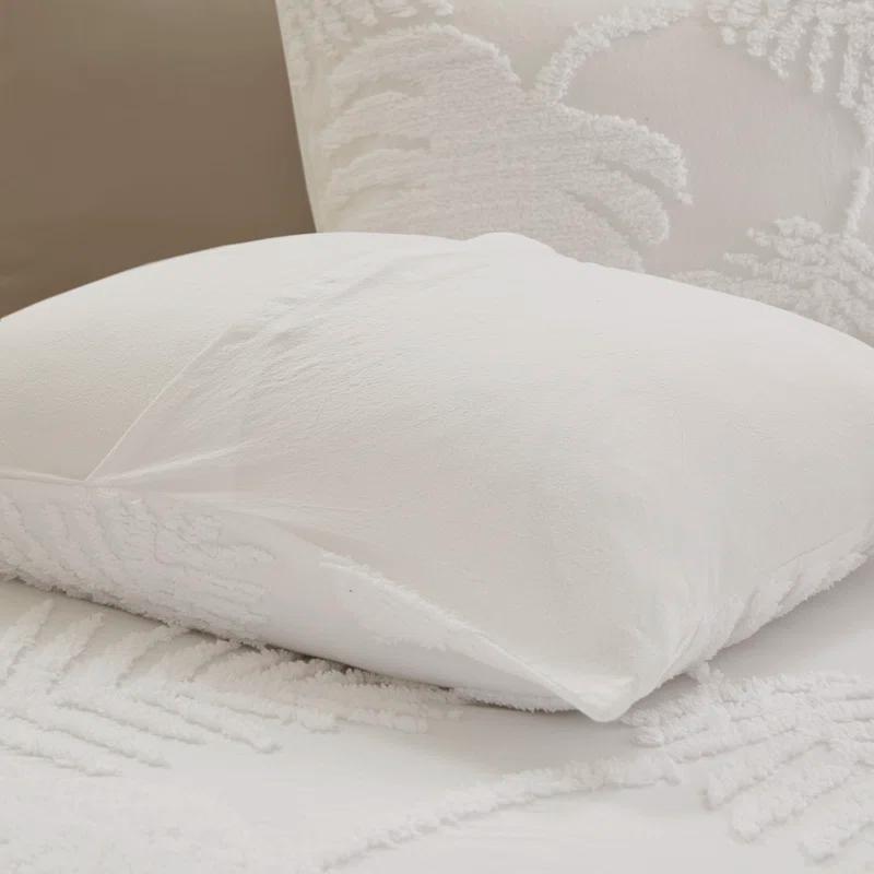 Madison Park Bahari Tufted Cotton Chenille Palm Duvet Cover Set