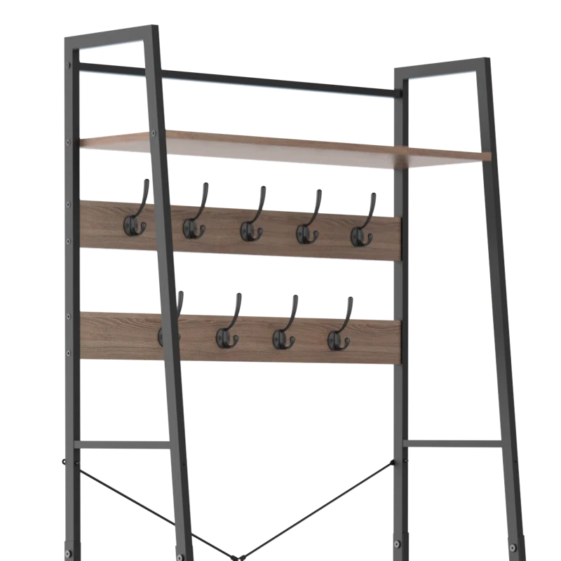 Steel Hall Tree with Bench and Shoe Storage