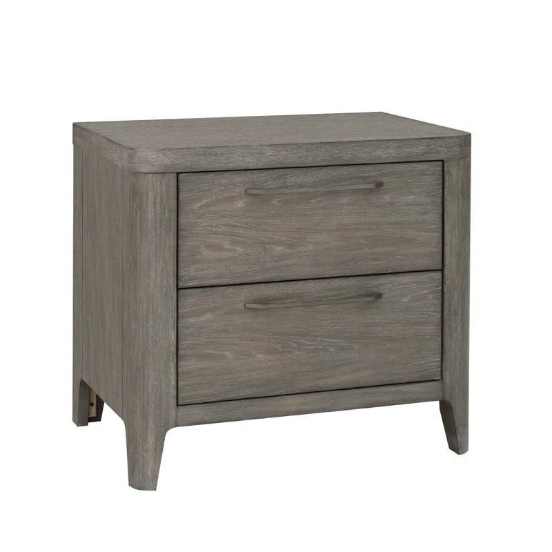 Scott Living Griffith Two Drawer Solid Wood Nightstand
