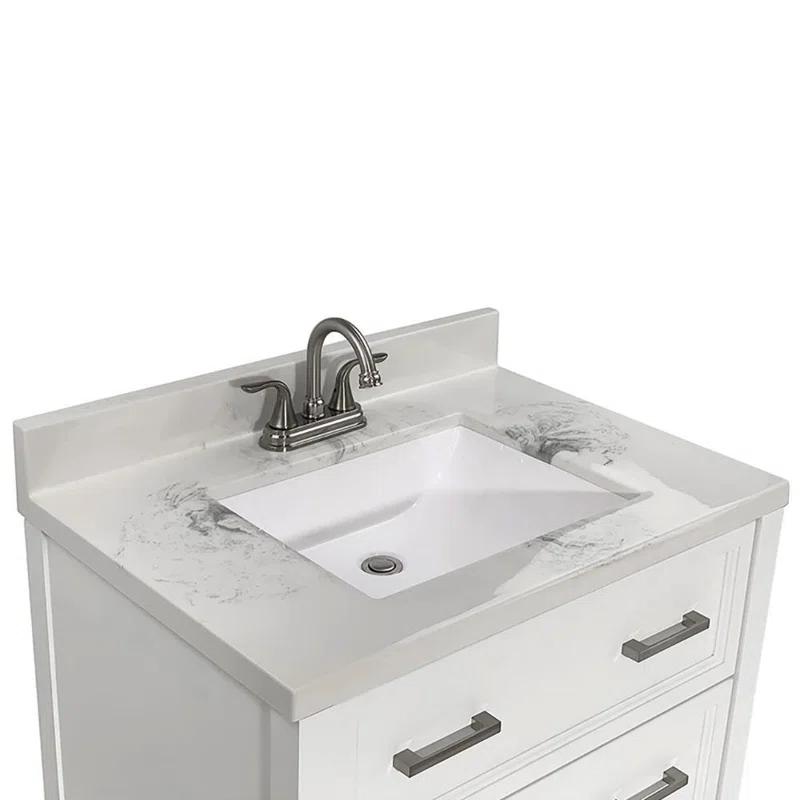 Milan 31'' Single Bathroom Vanity with Solid Surface Top