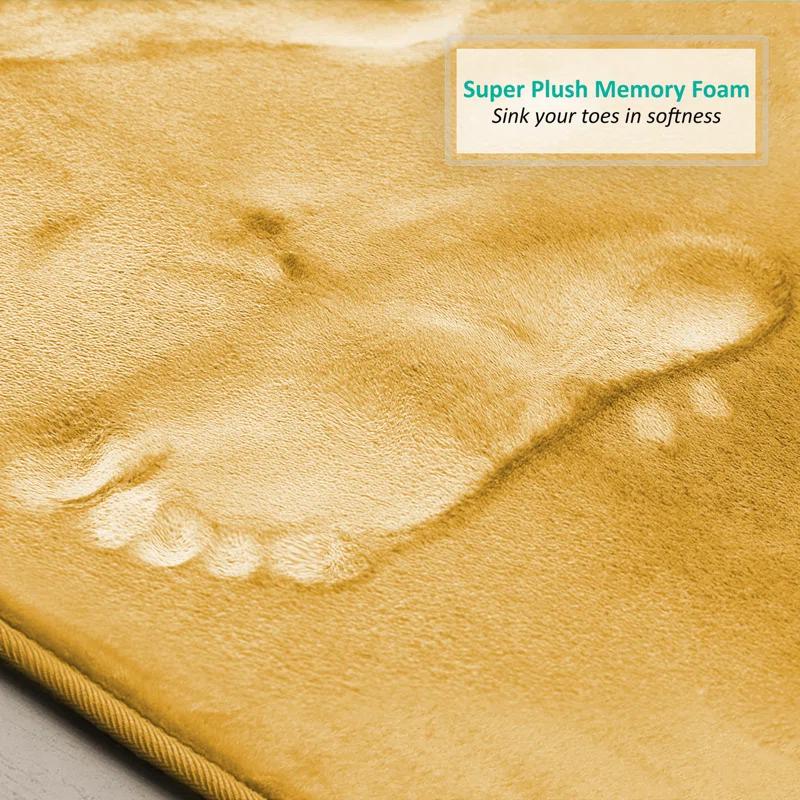 Aighan 3 Piece Ultra Soft and Absorbent Memory Foam Bath Rug Set with Non-Slip Backing