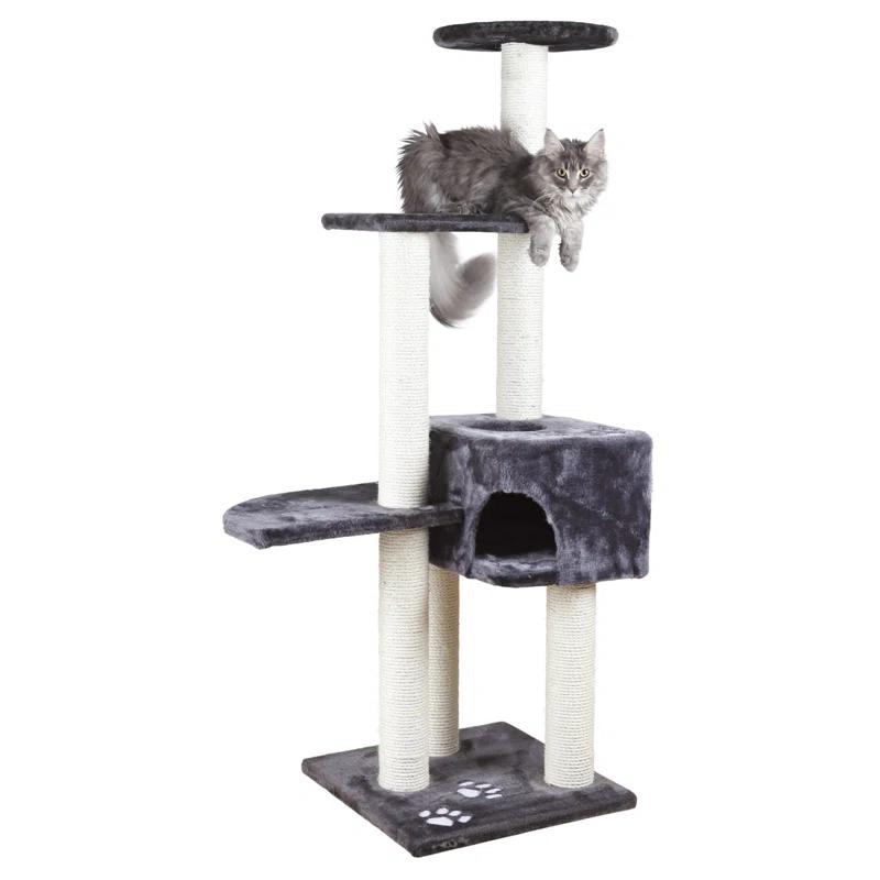 TRIXIE Alicante 56-in Cat Tower with Scratching Posts, Cat Tree with Condo and Platforms, Cat Playground