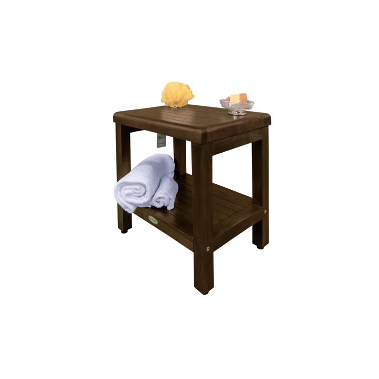 Decoteak Eleganto, Teak Shower Bench, Teak Wood Shower Bench, Teak Shower Bench, Teak Shower Stool