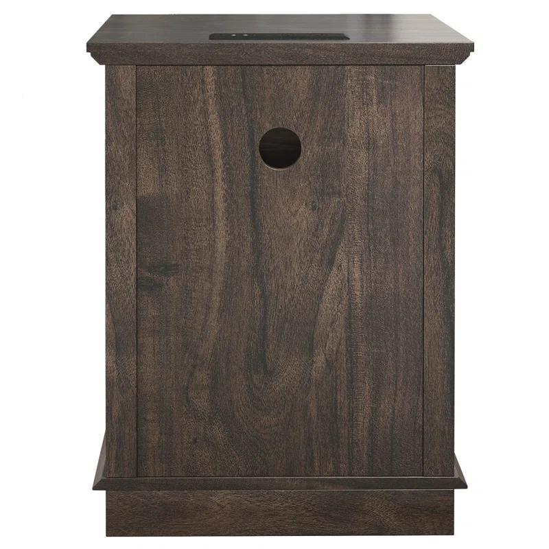 Azella 1-Drawer Frame End Table Set with Storage and Built-In Outlets (Set of 2)