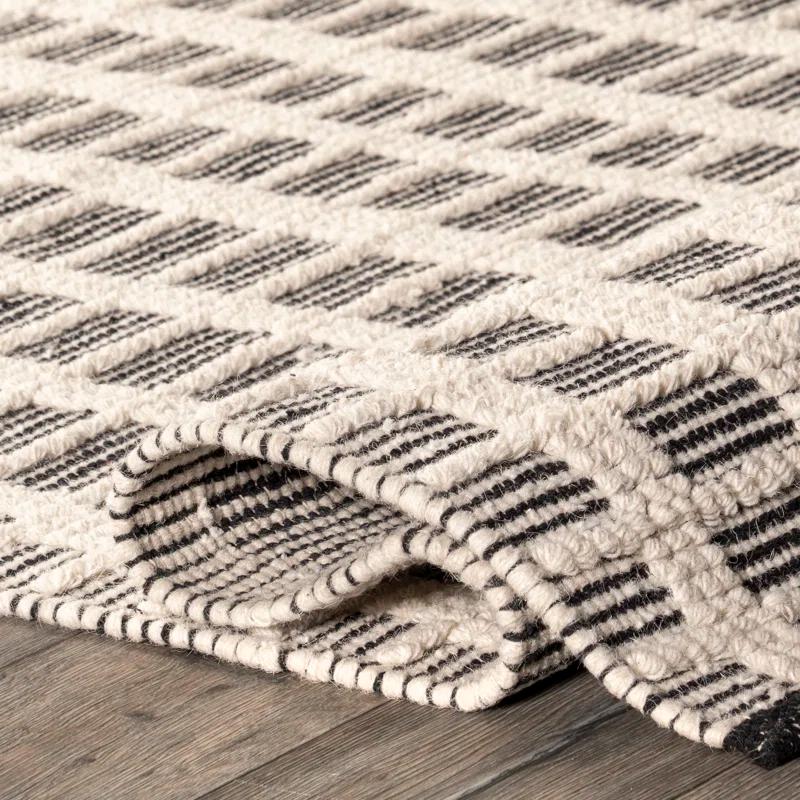 Arvin Olano x Rugs USA Parker Check Textured Ivory Area Rug